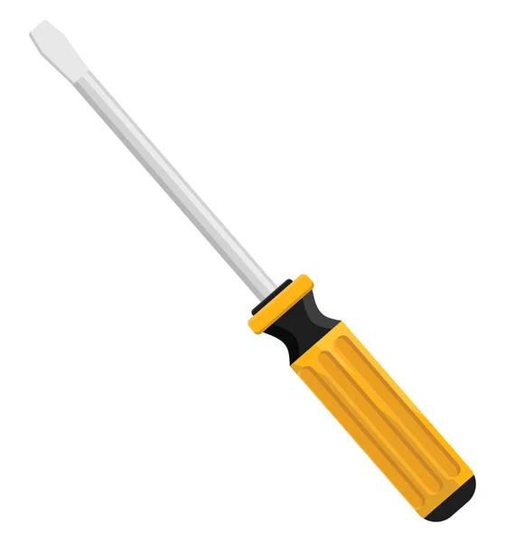 Yellow Screwdriver Illustration Vector White Background — Stock Vector