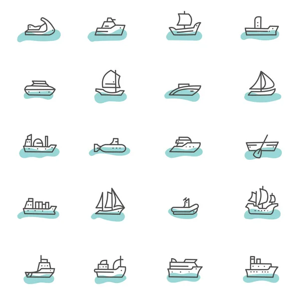 Boats Sea Illustration Vector White Background — Stock Vector