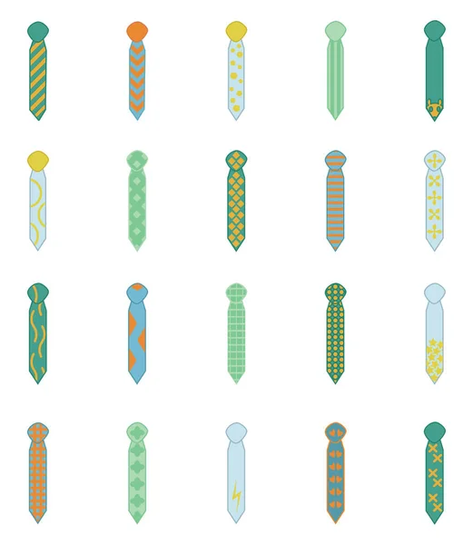 Cravates Homme Icône Pack Illustration Vecteur Sur Fond Blanc — Image vectorielle