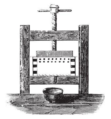 Basın-meyve suyu, vintage oyma.