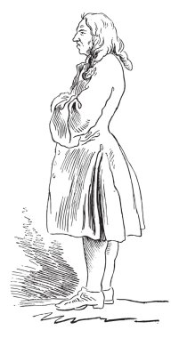 Gradot, garson onsekizinci yüzyıl, vintage oyma.