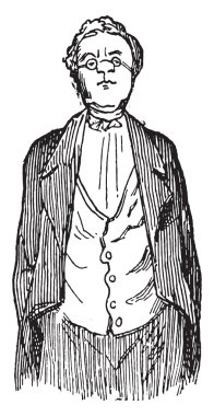 Yazar, Thackeray, kendisi tarafından tasarlanan vintage oyma.