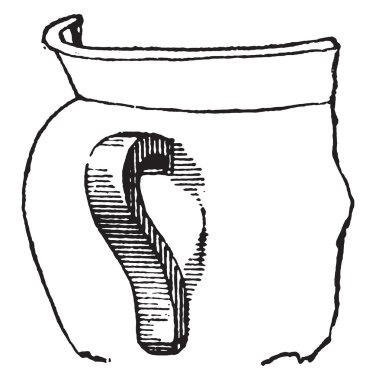 Handle, vintage engraving.