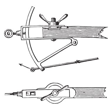 Yükseklik ve Abbe Didelot regülatör, vintage gravür planı