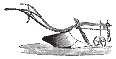 Hafif topraklar için pulluk, Cooke, vintage gravür.