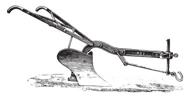 Eckert için pulluk demir yaş, vintage gravür.