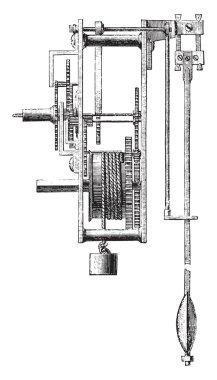 Method of regulating a balance wheel, vintage engraving.