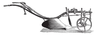 Derin pulluk için Rn pulluk, J Cooke, vintage gravür.