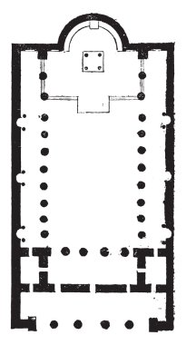 Bazilika, vintage oyma.