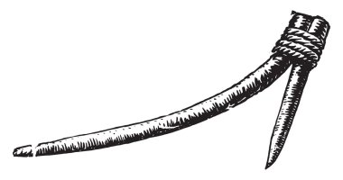 İlkel kazma, vintage gravür.