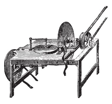 Kesme dairesel bıçak, vintage gravür.