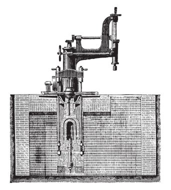 Drill machine room of a hub and place the wheel box, vintage eng clipart