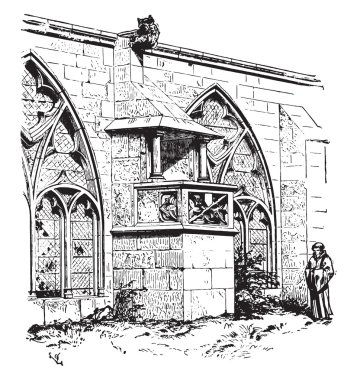 Saint-Die Katedrali manastırının başkanı, vintage eng