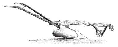 Eylül ayında Pulluk turner Howard, vintage gravür.