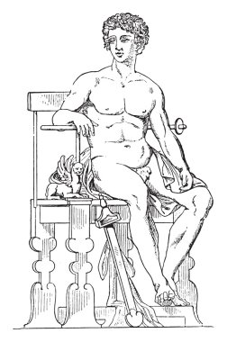 Yunan koltuğu, vintage gravür.