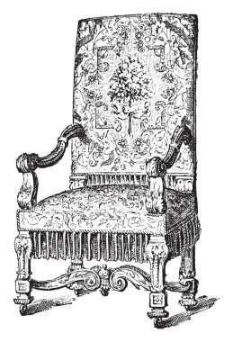 Louis-dört sandalye, vintage gravür.
