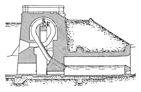 Сифон, проложенный через плотину Мбаппе, винтажный е — стоковый вектор