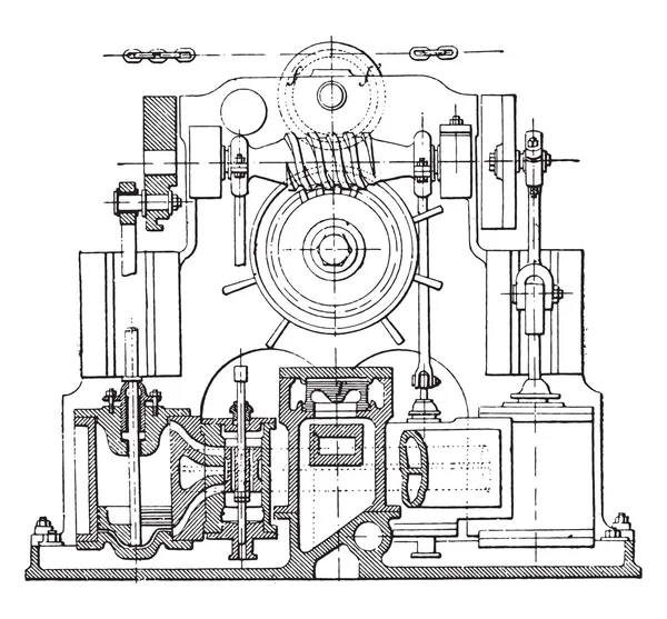 Actuator Suffren, vintage engraving. — стоковий вектор