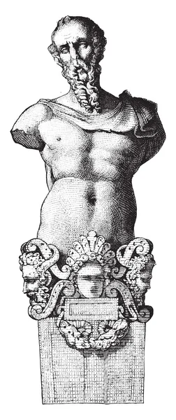 Terracotta termine del castello di Oiron, incisione vintage . — Vettoriale Stock