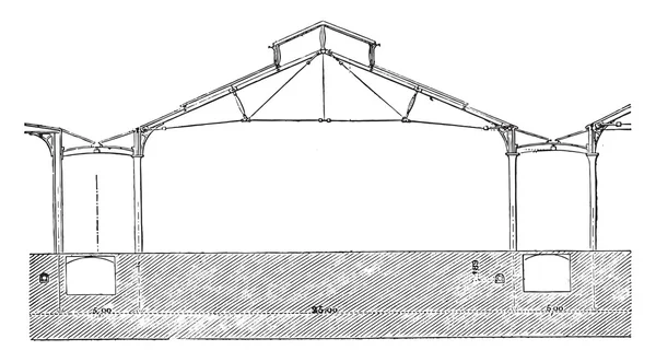 Univerzální výstava 1867, vertikální části pavilonu, sh — Stockový vektor