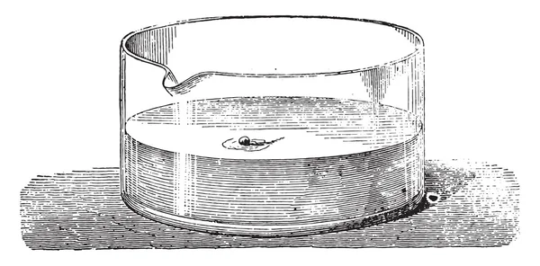 Combustión de sodio en agua, grabado vintage . — Archivo Imágenes Vectoriales