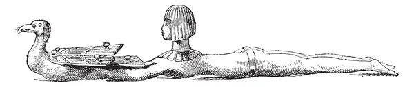 Scultura egizia antica, incisione vintage . — Vettoriale Stock