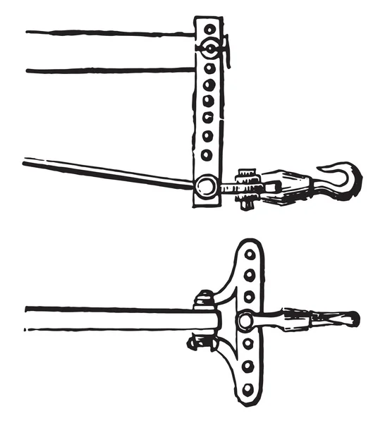 Höhen- und Plankurrenregler, Vintage-Gravur. — Stockvektor