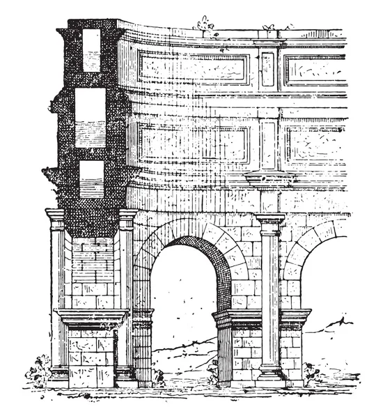 Akvadukt, vintage gravírování. — Stockový vektor