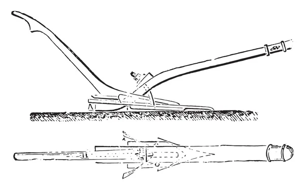 Elevation and plan an antique plow the south of France, vintage — Stock Vector