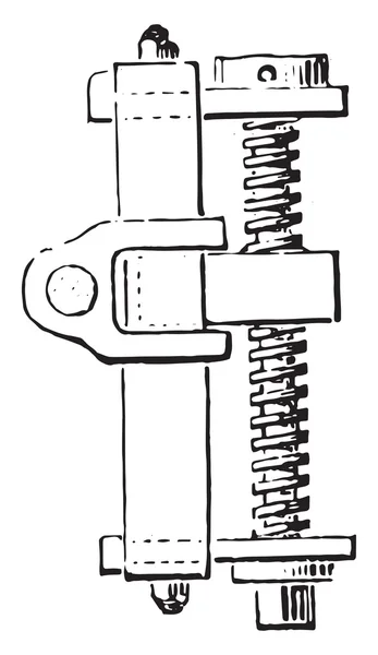 Elevation of a regulator has fixed screw nut and current without — Stok Vektör