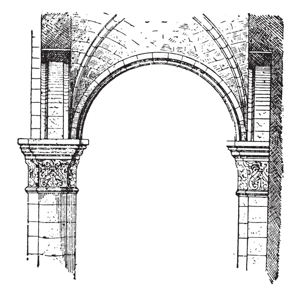 Tvärgående arch, vintage gravyr. — Stock vektor