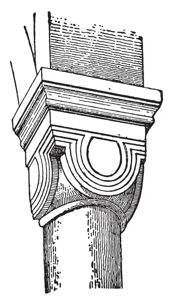 Capital in the church of Neuwiller, vintage engraving. — Stock Vector
