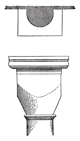 A horizontal projection. B Vertical Projection, vintage engravin — Stok Vektör