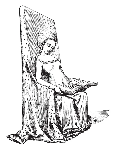 15世紀の椅子、ヴィンテージ彫刻. — ストックベクタ