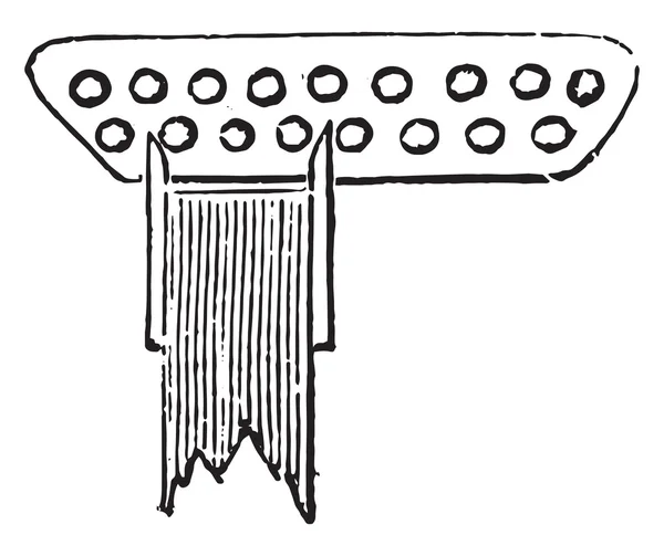 Регулятор имеет два ряда отверстий, винтажная гравировка . — стоковый вектор