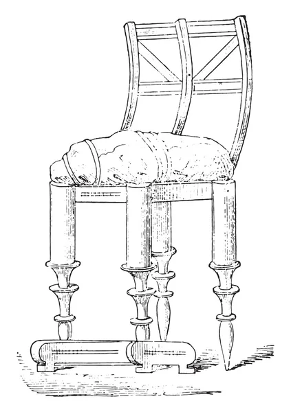 Leda chair, vintage engraving. — стоковий вектор