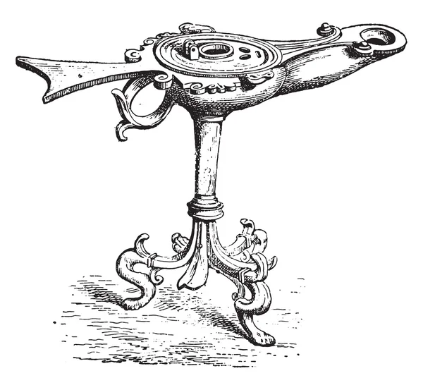 Roman lamp, vintage engraving. — Stockový vektor