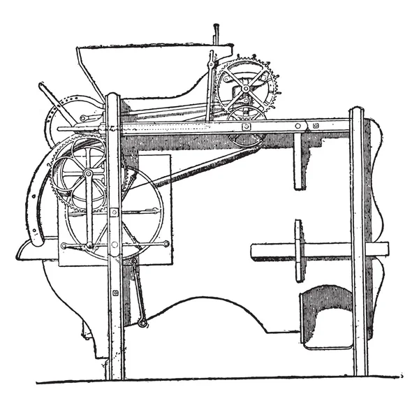 View of winnower Hornsby, vintage engraving. — Stock vektor