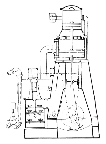Раздельный вид на машину Нормандии, винтажная гравировка . — стоковый вектор