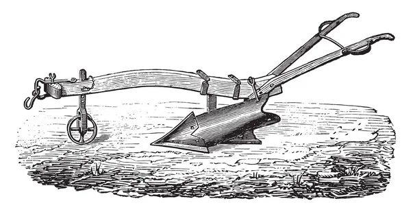 Plow-draaien sub-september van Meixmoron Dombasle, vintage engrav — Stockvector