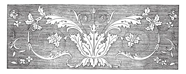 Inlaid wood, Italian labor, vintage engraving. — стоковий вектор