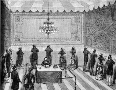 Elektrik Exposition Telefon Opera Auditions, vintage gravür