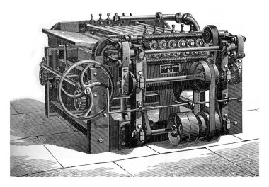 Dolum silindirleri, vintage gravür.