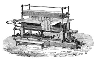 Kalıplama makinesi Popelin-Ducarre, vintage gravür.
