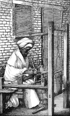 Weaver Hint kaşmir, vintage gravür.
