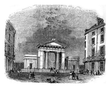 London entrance to the London and North western railroad, vintag