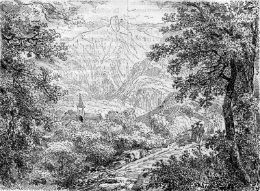 Lavey, vintage gravür yakın şeyin Yükselişi.