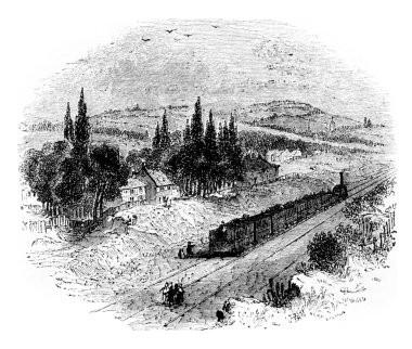 Demiryolu kazaları, vintage gravür.