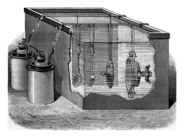 ニッケル電気めっき用装置、ヴィンテージ彫刻. — ストック写真