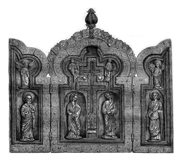 Museum of Antiquities in Brussels, Triptych vermeil of the twelf — Stock Photo, Image